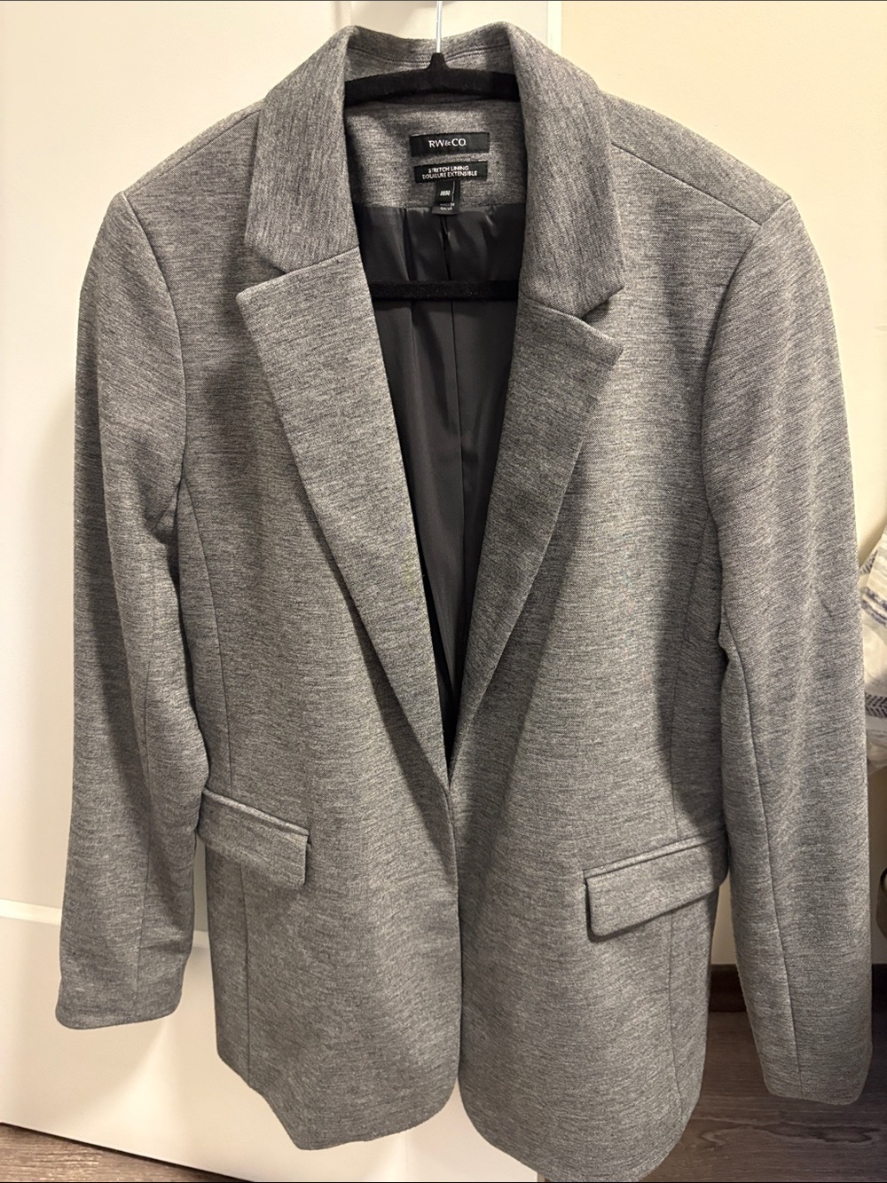 RW&CO. Heather Gray Knit Blazer with Flap Pockets